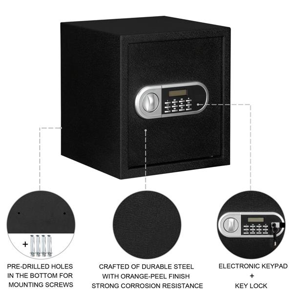 Home Use Electronic Password Steel Plate Safe Box 13*13*14.2"