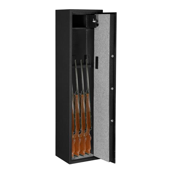 Bonnlo (30 x 35 x 145)cm G145EA 5 Sticks Large Vertical Gun Cabinet Fingerprint Keyboard Lock Water Ripple Box Black