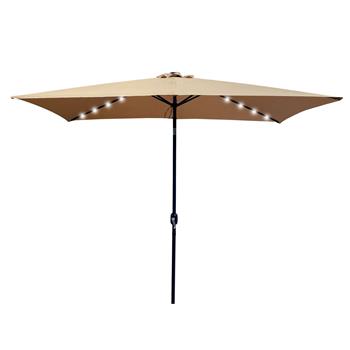 Outdoor Patio Umbrella 10 Ft x 6.5 Ft Rectangular Market Table Umbrella with Crank and Push Button Tilt [Weekend can not be shipped, order with caution]