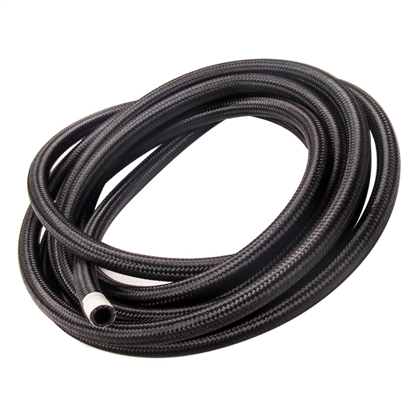 -8AN AN-8 16FT Stainless Steel Nylon Braided Oil Fuel Hose Line + Fittings Set