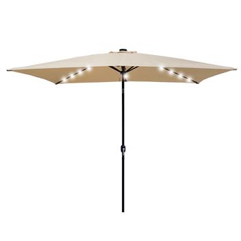 Outdoor Patio Umbrella 10 Ft x 6.5 Ft Rectangular Market Table Umbrella with Crank and Push Button Tilt [Sale to Temu is Banned.Weekend can not be shipped, order with caution]