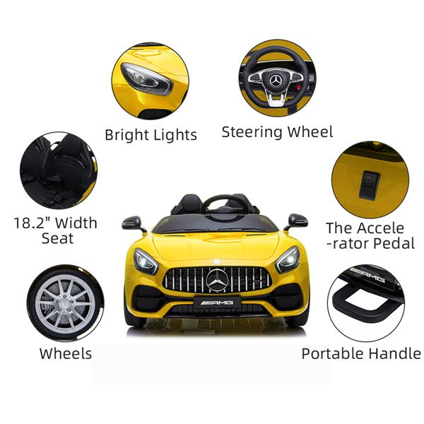 BENZ GT Car LZ-920 Dual Drive 35W*2 Battery 12V 2.4G Remote Control Yellow