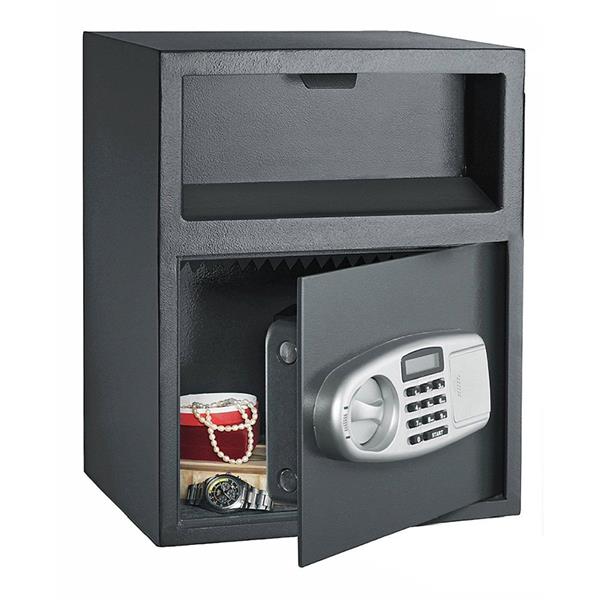 DS45TE Home Office Security Keypad Lock Electronic Digital Steel Safe Black Box & Silver Gray Panel