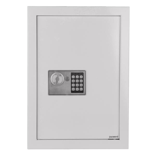 W56EF Home Office Security Keypad Lock Recessed Electronic Digital Steel Safe Box Gray White