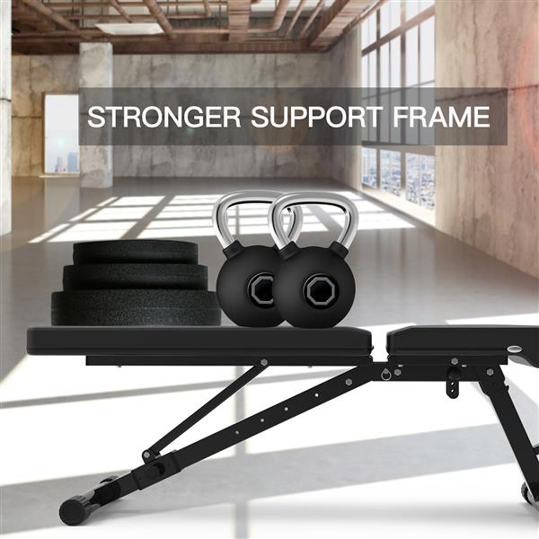 Adjustable Fitness Foldable Dumbbell Bench for Home Multi-Function Black