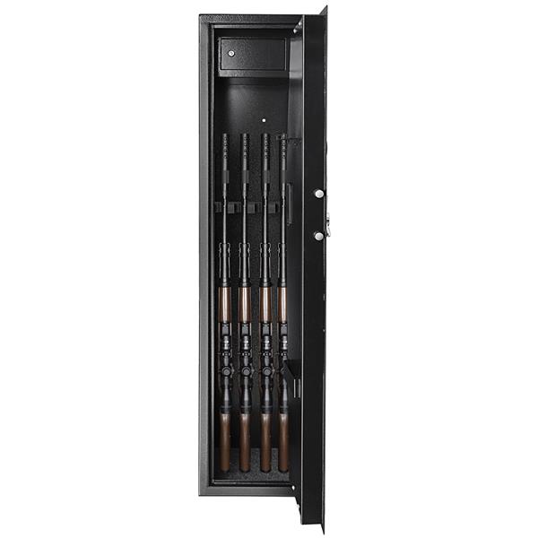 Can Hold 5 Rifles Code Depository Security  Gun Cabinet / Safe-Black