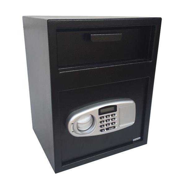 DS45TE Home Office Security Keypad Lock Electronic Digital Steel Safe Black Box & Silver Gray Panel