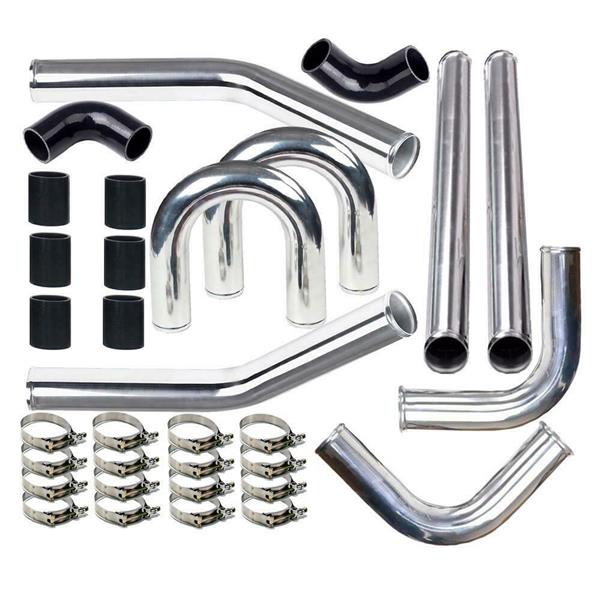 Universal 2" inch 8pcs Turbo Intercooler Pipe with Host Clamp Silicone 51mm NEW