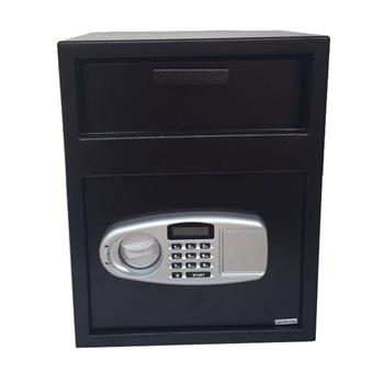 DS45TE Home Office Security Keypad Lock Electronic Digital Steel Safe Black Box & Silver Gray Panel