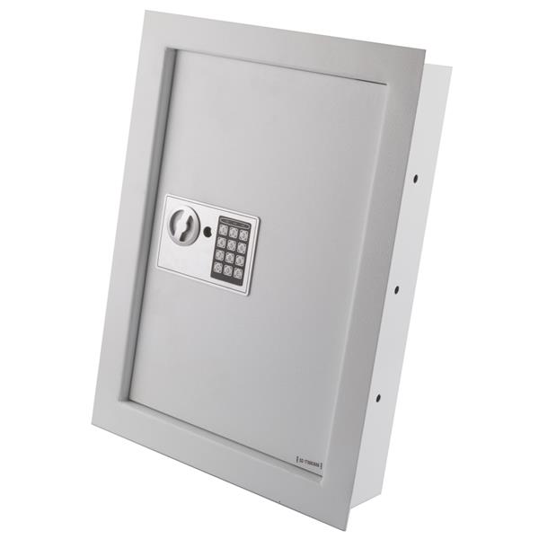 W56EF Home Office Security Keypad Lock Recessed Electronic Digital Steel Safe Box Gray White