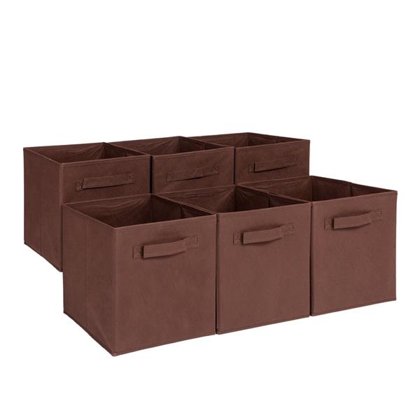 6pcs High Quality Non-woven Fabrics Storage Boxes Brown