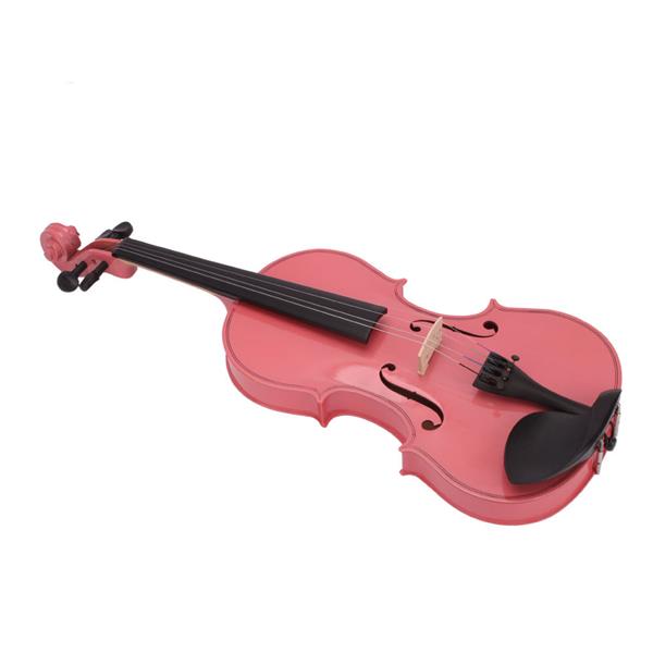 New 1/4 Acoustic Violin Case Bow Rosin Pink