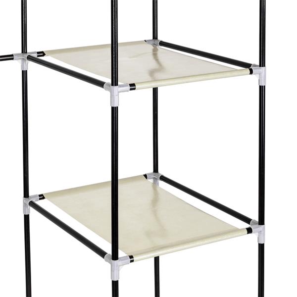 67" Portable Closet Organizer Wardrobe Storage Organizer with 10 Shelves Quick and Easy to Assemble Extra Space Beige