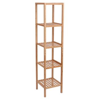 100% Bamboo Bathroom Shelf 5-Tier Multifunctional Storage Rack Shelving Unit 146*33*33cm Natural