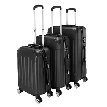 3-in-1 Portable ABS Trolley Case 20\\" / 24\\" / 28\\" Black