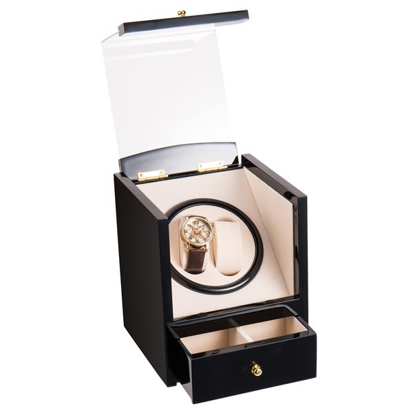 Watch Winder Display Box Automatic Rotation Storage 2 2 Grids Wooden Cases