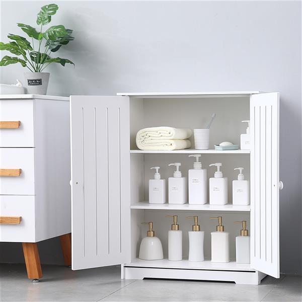 Double Door Three-Layer 80cm High Storage Cabinet PVC (63x31x80)cm