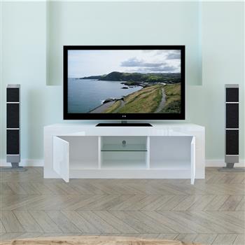 LED Two Door TV Cabinet White