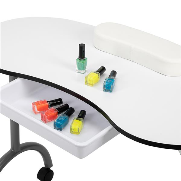 Portable Spa Beauty Manicure Station/MDF/With Hand Pillow/Bag, White And Black Border (No Pattern)