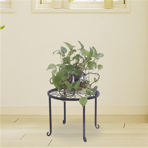 4 Plant Shelves with 4-1 Round Pattern in Black Baking Paint (Yh-Cj009)