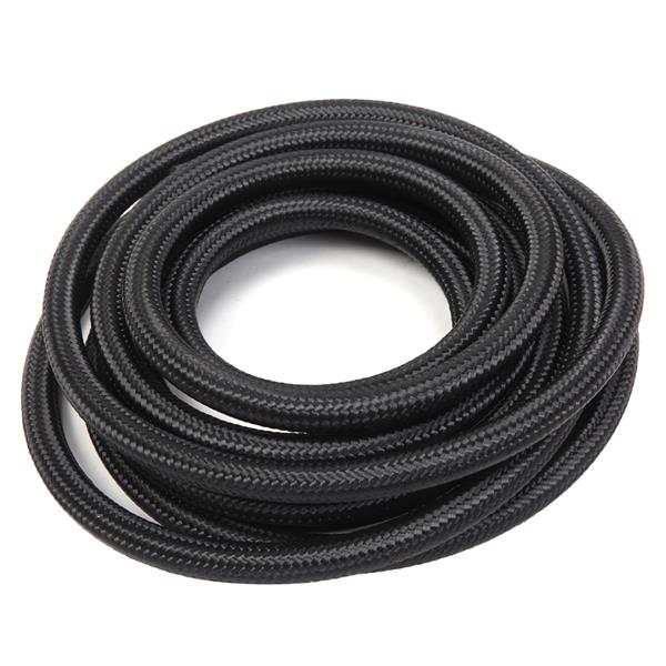 6AN 16 Foot Universal Black Fuel Pipe   10 Black Connectors