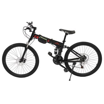 [Camping Survivals] 26-Inch 21-Speed Folding Mountain Bike Black（Do  not  sell  on  Amazon）