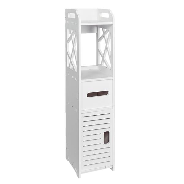 Bathroom Storage Shelf Drawer Multi Compartment Organizer Water Proof Anti Decay Anti Rot Environmental Friendly White