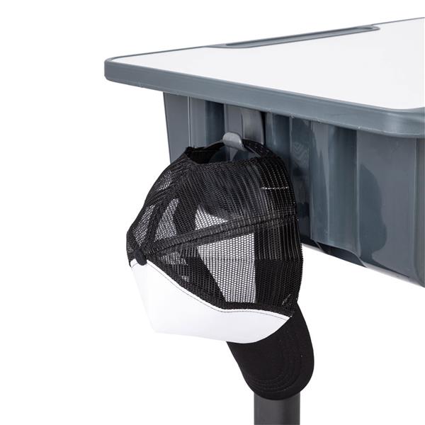 学生桌椅套装A款 黑烤漆 白色面 灰黑塑料【60x45x(67.5-76)cm】-10