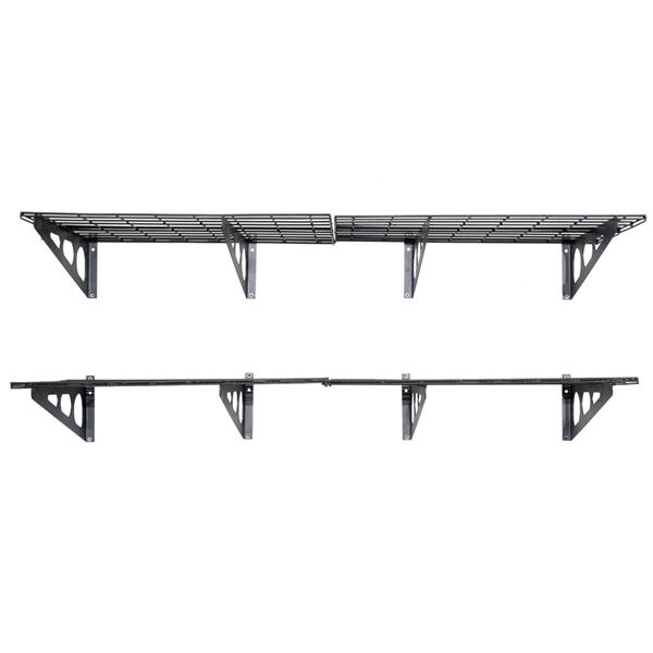 2-Pack 2x6ft 24-inch-by-72-inch Wall Shelf Garage Storage Rack Floating Shelves Black