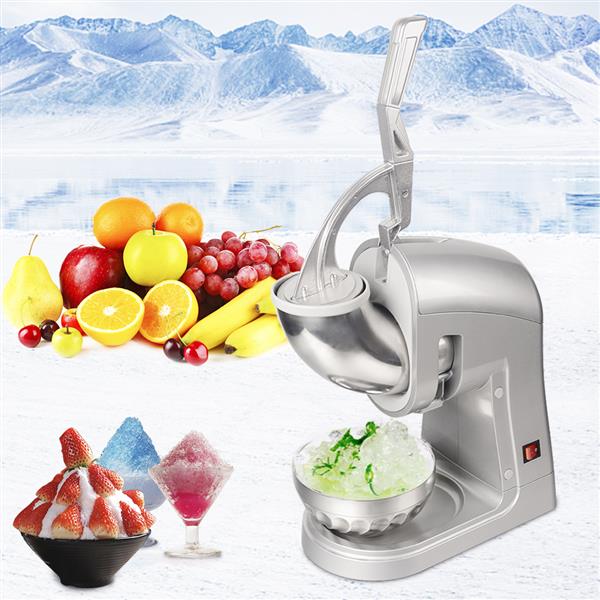 BY-300HD 120V 350W Commercial Removable Dual Blades Electric Ice Crusher Silver