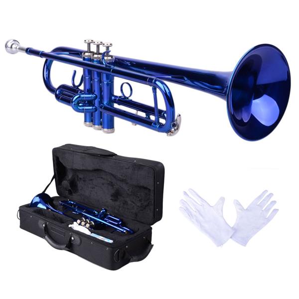 Brass B Flat Trumpet Gloves Set Blue