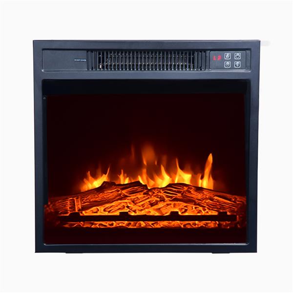 SF103-18G HA115-47 47 Inch Log Brown Fireplace TV Cabinet 1400W Single Color/Fake Firewood/Heating Wire/With Small Remote Control, Movement Black