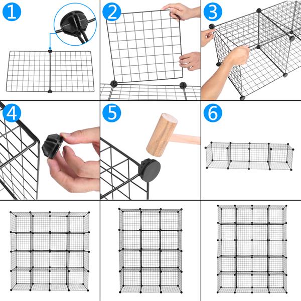 20-Cube Organizer Cube Storage Storage Shelves Wire Cube Storage Origami Shelves Metal Grid Multifunction Shelving Unit Modular Cubbies Organizer Bookcase