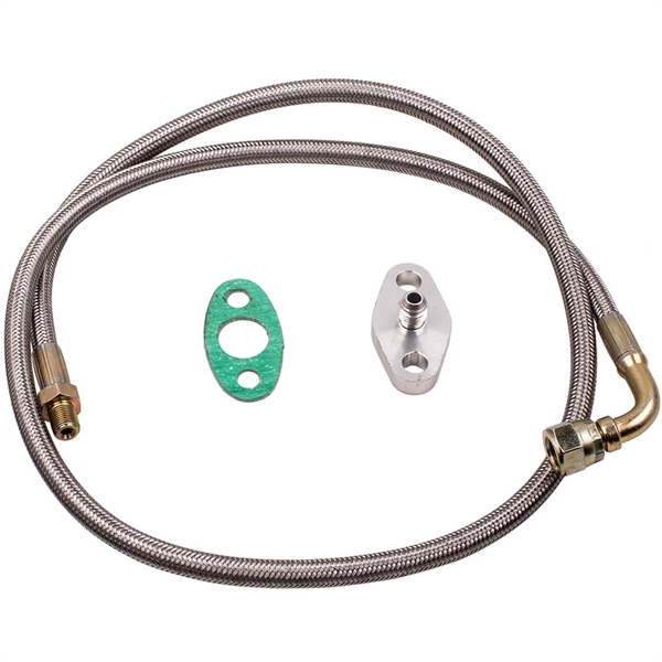 油管Oil Lines 1/8 NPT 41" INCH T3 T4 T04E T76 T60 Turbocharger BRAIDED OIL INLET FEED LINE-4