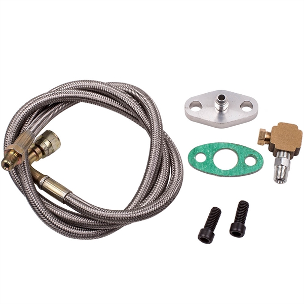 油管Oil Lines 1/8 NPT 41" INCH T3 T4 T04E T76 T60 Turbocharger BRAIDED OIL INLET FEED LINE-1