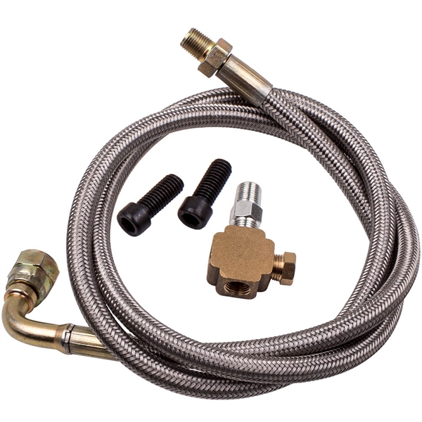 油管Oil Lines 1/8 NPT 41" INCH T3 T4 T04E T76 T60 Turbocharger BRAIDED OIL INLET FEED LINE-6