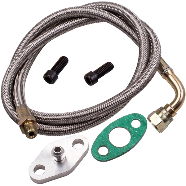 油管Oil Lines 1/8 NPT 41" INCH T3 T4 T04E T76 T60 Turbocharger BRAIDED OIL INLET FEED LINE-5