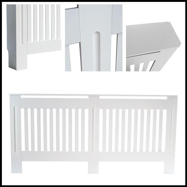 Simple Traditional Design Ventilated E1 MDF Board Vertical Stripe Pattern Radiator Cover White XL
