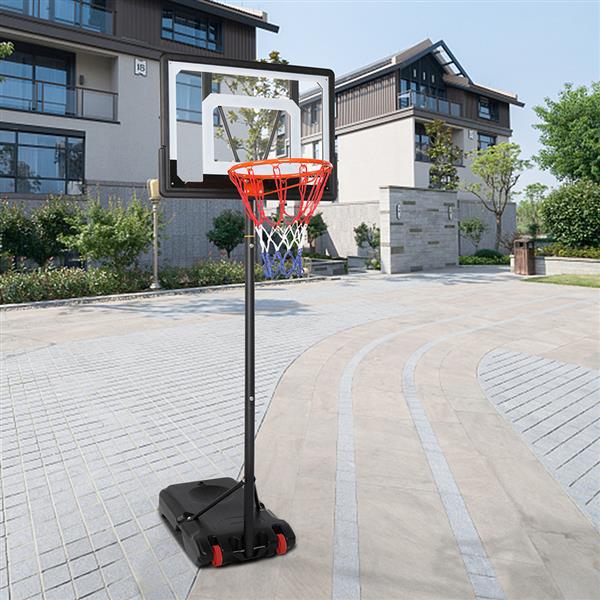 Portable Removable Basketball System Basketball Hoop Teenager PVC Transparent Backboard with 1.2m-2.1m Adjustable-Height Pole Maximum Applicable