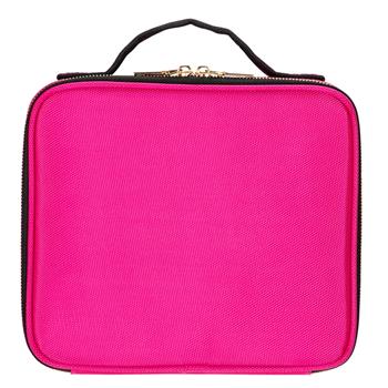 Professional High-capacity Multilayer Portable Travel Makeup Bag Strap Rose Red