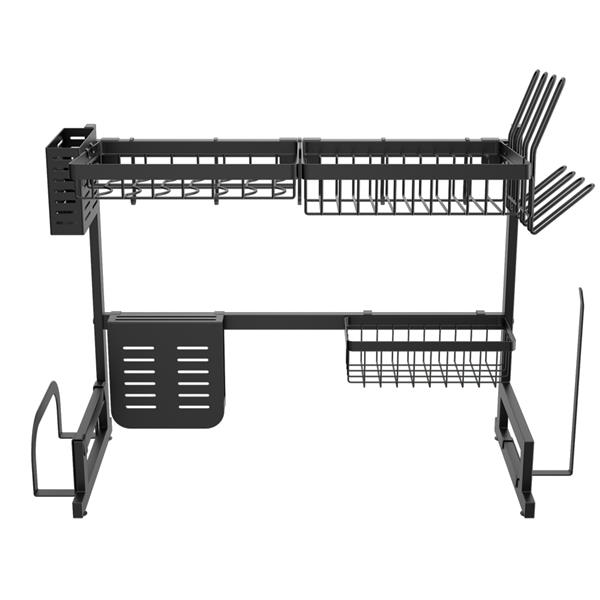 Drainer Shelf for Kitchen Drying Rack Organizer Supplies Storage(Sink Size≤24 1/2 Inch, Black)