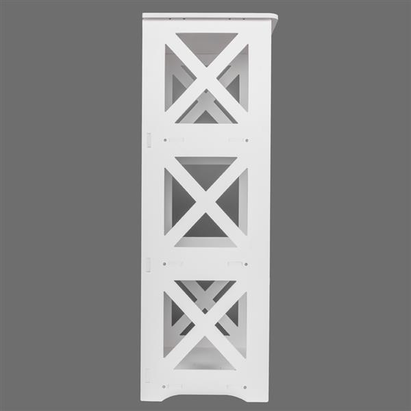 Wood-plastic Board Three Tiers Triangle Storage Rack White