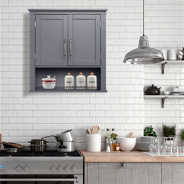 Double Door Wall Cabinet Grey