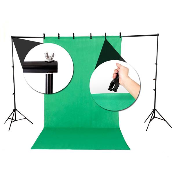 85W White Umbrellas Soft Light Box with Background Stand Non-Woven Fabrice  (Black & White & Green)(Do Not Sell on Amazon)