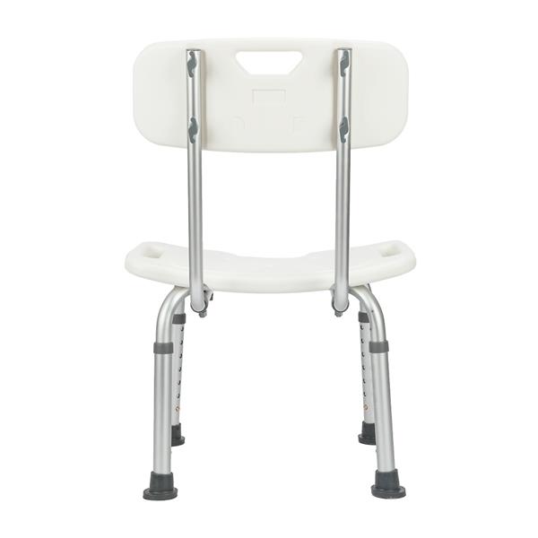 Medical Bathroom Safety Shower Tub Aluminium Alloy Bath Chair Seat Bench with Hygienic Cutout Design White