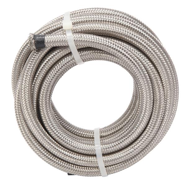 4AN 16-Foot Universal Stainless Steel Braided Fuel Hose Silver