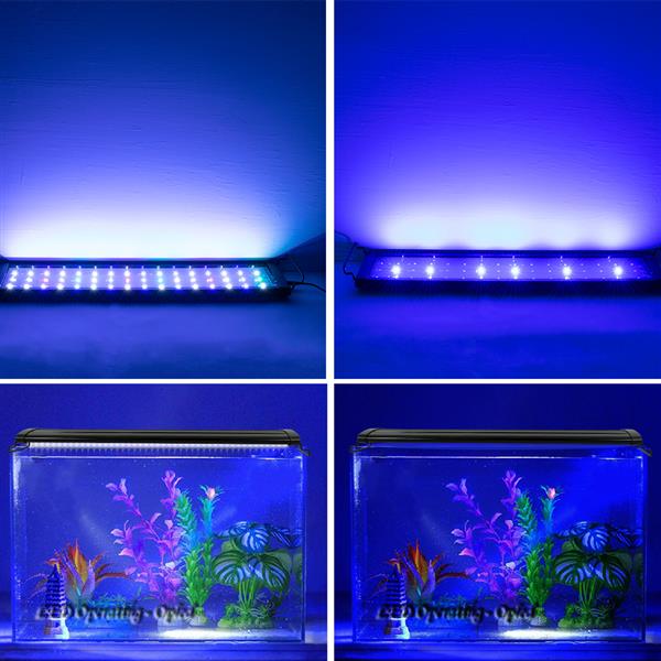 24W 96LED Full Spectrum Sea Coral Lamp (Suitable For 47.2-55.1inch Long Aquarium) 47.2inch Black US Standard ZC001225