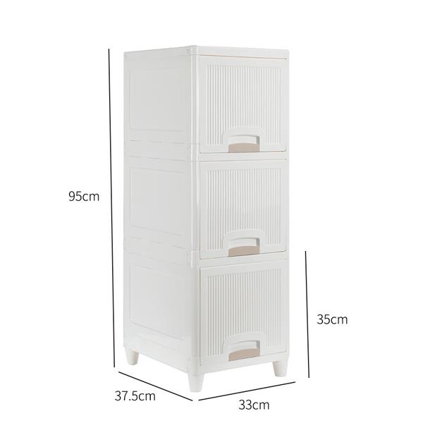 3-Tire Storage Cabinet with 2 Drawers Organizer Unit for Bathroom Bedroom