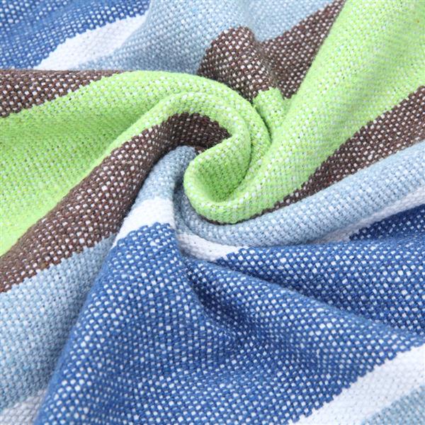 200*150cm Portable Polyester & Cotton Hammock Green Strip