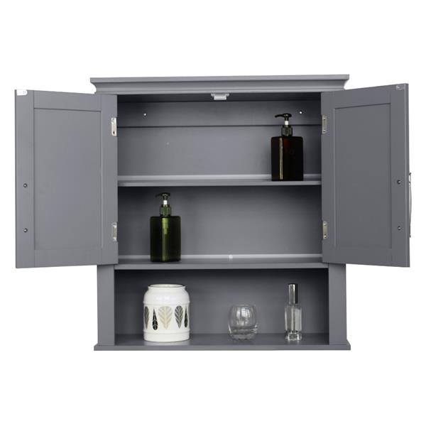 Double Door Wall Cabinet Grey